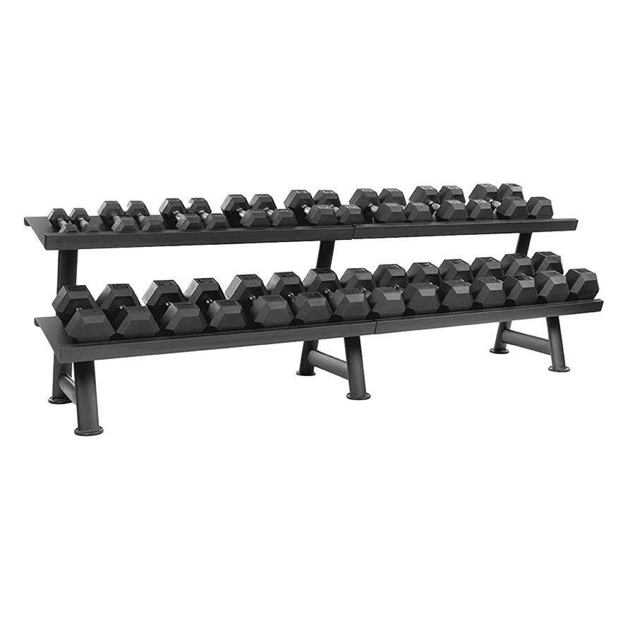 2T-FL-L Dumbbell Flat Rack loaded